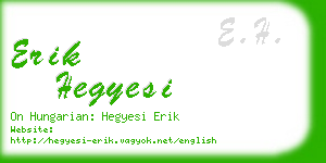 erik hegyesi business card